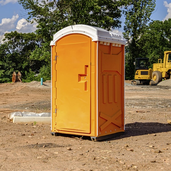 how often are the portable restrooms cleaned and serviced during a rental period in Bingham Lake